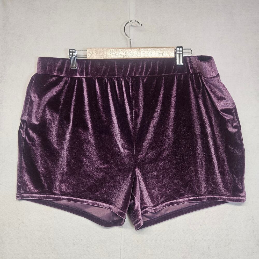 Torrid Curve Purple Velvet Lounge Shorts Comfy Elastic Waist Plus Size 3X
